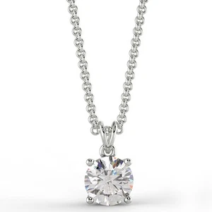 1.07 Ct Round Cut SI2/D Diamond Pendant 14K White Gold - Picture 1 of 6