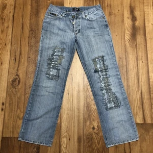 Dolce & Gabbana Jeans Mens 32x30 Low Stamp Bootcut Patchwork Distressed READ Y2K - Picture 1 of 18