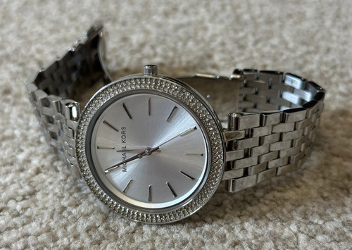 orologio donna michael kors mk3190 darci argento cristallo pavè misura 17 cm