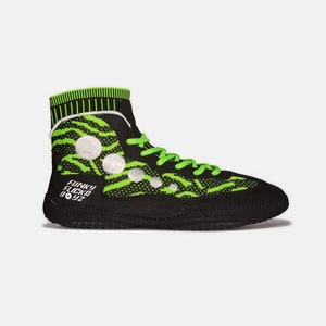Funky Flickr Boyz, Interlude Wrestling Shoes, “VOLT” Size 9 NEW Black Green MMA - Picture 1 of 4