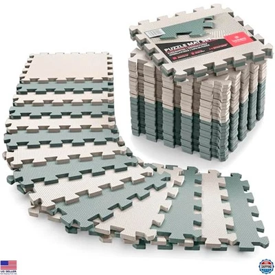 18 pcs EVA Interlocking Foam Gym Mats Set 12.6"x12.6"x0.4" Protective Flooring - Image 1 of 4