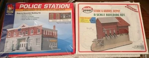 Model Power N Scale Stone & Gravel Depot & LL Police Station Kits Sealed NOS - Picture 1 of 8