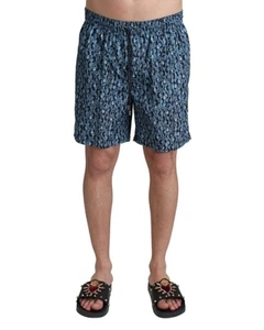 Dolce & Gabbana Printed Swim Trunks Men Blue Swimwear - Picture 1 of 4