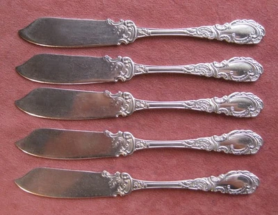 Set of 5 Rogers & Hamilton Aldine Silverplate BUTTER SPREADERS - Image 1 of 4