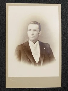 Wausau Wisconsin WI Handsome Young Man Antique Cabinet Photo - Picture 1 of 2