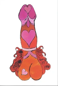 Vintage Postkarte, Andy Warhol Männer Serie, männliche Genitalien, 1955, Druck, Kunst, gebraucht - Bild 1 von 2