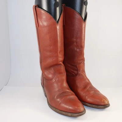 Vintage Frye Cowboy Boots 10.5D Red Leather Made in USA Western - Image 1 of 4