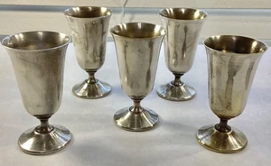 Vintage de Uberti Italien 5er Set Silber Teller Cordials Gläser 3" hoch signiert - Bild 1 von 3