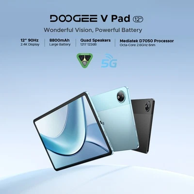 DOOGEE V Pad 5G Tablet PC 32GB+256GB Android 15 12 inch 2.4K 8800mAh 13MP Global - Image 1 of 4
