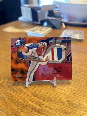 2025 Topps Series 2 AJ Smith Shawver 21/25 OrangeCity Connect Relic Auto CCA2-AS - Image 1 of 2