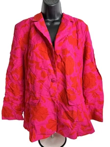 Blazer Kate Spade donna grande rosa rosso floreale lino giacca target collab - Foto 1 di 12