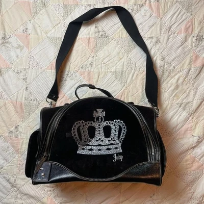 vintage y2k super rare juicy doggy couture velour dog carrier scottie crown - Image 1 of 4