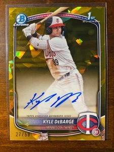 Bowman Sapphire Kyle DeBarge 2025 #CPS-KD 1st Prospect Gold Auto/50 MN Twins - Imagen 1 de 2