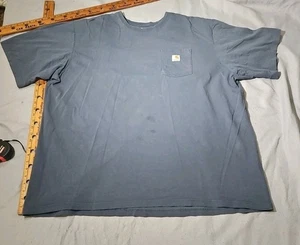 Carhartt Shirt Mens 4XL BlueLoose Fit Pocket Grunge Logo Tee Work Wear K97-BLS - Picture 1 of 19