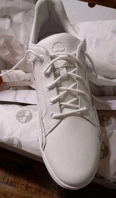 Zapatilla deportiva de cuero de grano completo blanca baja Timberland ALLSTON para hombre + espectáculo informal talla 9,0 Foto 1 de 4