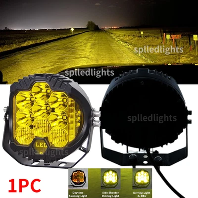 Focos LED 1 PIEZA Lámpara de conducción amarilla Luces antiniebla 5 pulgadas Vainas Cubo Off Road ATV Foto 1 de 4