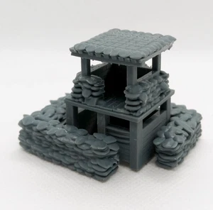 1/64 1/72 1/87 1/100 1/144 Vietnam War bunker with watchtower sandbags 1pc - Picture 1 of 3