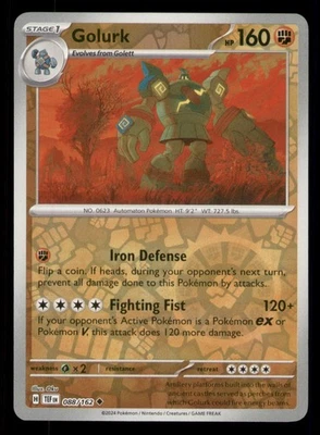 Golurk SV05: Temporal Forces #088/162 Uncommon Reverse Holo Pokemon LP - Image 1 of 2
