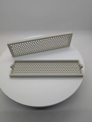 2x - 5.25 inch optical drive bay cover vented hexagon small hex . Beige khaki - Image 1 of 3