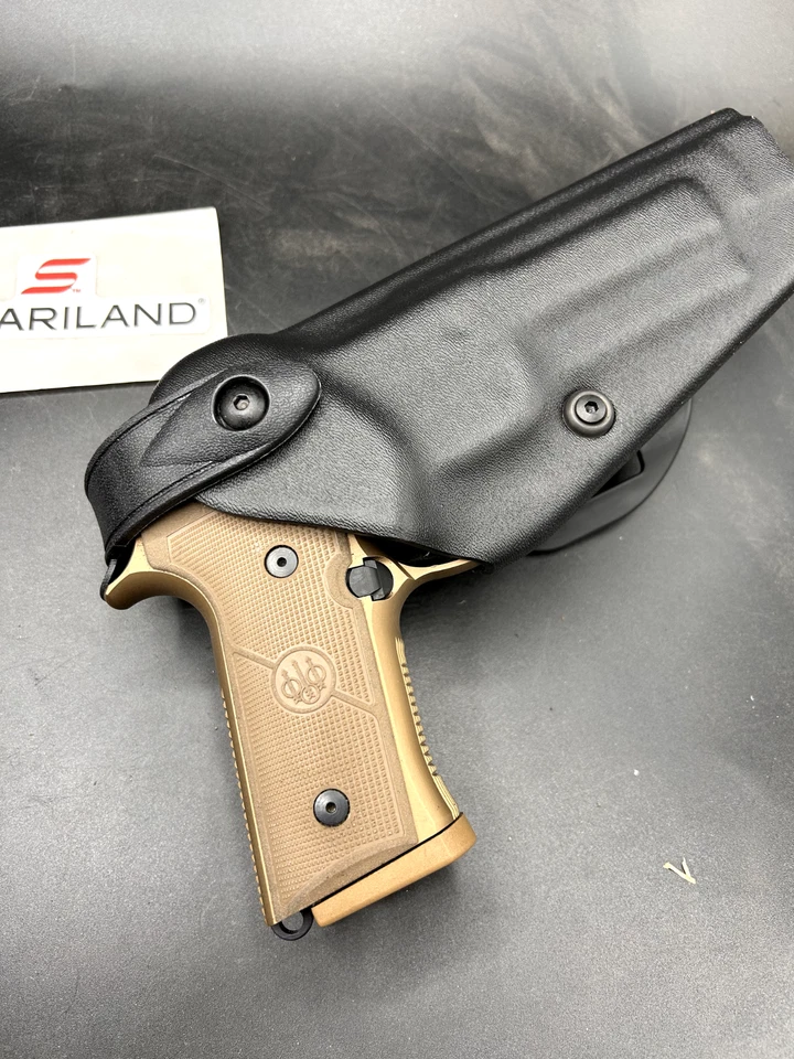 New SAFARILAND Beretta 92 M9, M9A1 M9A3 Belt Holster, Black  6280-73  RIGHT HAND - Image 1 of 4