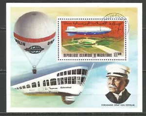 Mauritania 1976 year , used block - Zeppelin - Picture 1 of 1