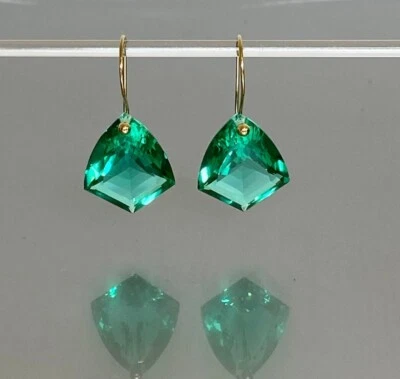 Smeraldo Quarzo Orecchino,Verde Goccia & Pendente Kite Orecchini,925 Argento - Immagine 1 di 4