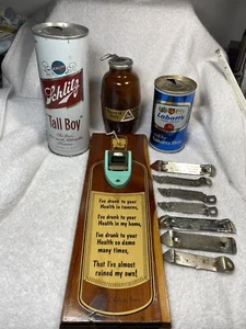 Vintage 1970s Man Cave Bar Decor Schlitz Blatz Labatts Openers Advertising Retro - Picture 1 of 6