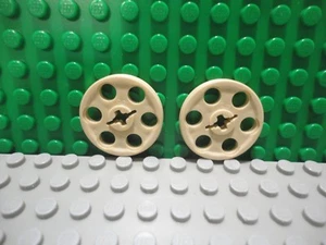 Lego 2 Tan technic Wedge Belt Wheel - Picture 1 of 1