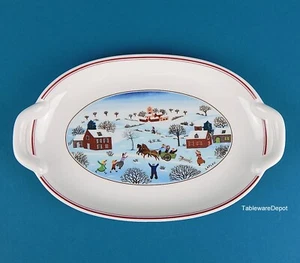 Villeroy & Boch NAIF CHRISTMAS 10 1/8" x 6 1/4" Handled Pickle Dish MINT UNUSED! - Picture 1 of 3