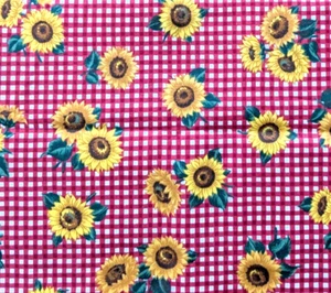 1  1/3 Yards x 44" Sunflower Cotton Fabric ~OOP ~ Joan Messmore VIP Cranston - Picture 1 of 4