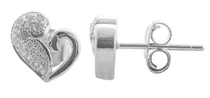 Morisso Herz  Ohrstecker mit Zirkonia Echt Silber 925 Ohrringe Heart NEU - Bild 1 von 2