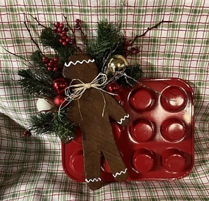 Gingerbread Man Muffin Tin Cottage Core Gingerbread Core Christmas Core - Picture 1 of 1