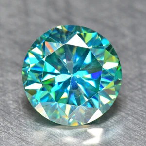 7.21Ct Round Cut _ Grand look Blue Color Real Moissanite - Picture 1 of 1