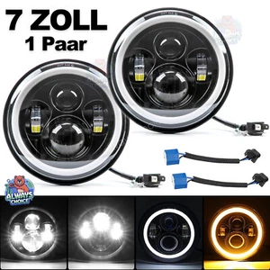 Paar 7 Zoll Rund LED Scheinwerfer Angel Eye für 90-97 Mazda Miata MX-5 /Jeep - Bild 1 von 13