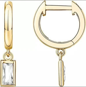 Pavoi 14K Gold Plated S925 Sterling Silver Post Lightweight Drop/Dangle Huggie - Bild 1 von 5