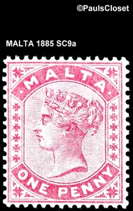 MALTA 1885 SC 9a QUEEN VICTORIA 1p ROSE MINT NEVER HINGED OG VERY FINE - Picture 1 of 2