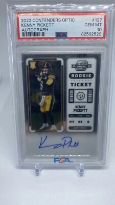 2022 Contenders Optic Kenny Pickett Rookie Ticket Autograph PSA 10 #127 On Card - Image 1 of 2