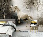 Papier peint mural 3D cheval blanc ZHU5346 amovible auto-adhésive Zoe