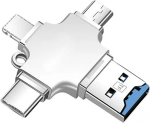 Multi-Port 4 in 1 Universal Card Reader, Portable Memory Card Reader, USB 3.0 - Photo 1/6