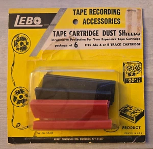 Vintage Lebo Tape Cartridge Dust Shields – 4 in Package for 8 Track Tapes - RARE - Bild 1 von 1