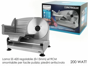 AFFETTATRICE ELETTRICA PICCOLA PER CASA BAR 200 W AFFETTA LAMA DA 19 CM ACCIAIO - Bild 1 von 1