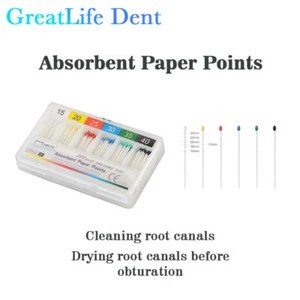 10box Dental Endo Absorbent Paper Points Taper 02/.04/.06 Size #15-40 GreatLife - Picture 1 of 44
