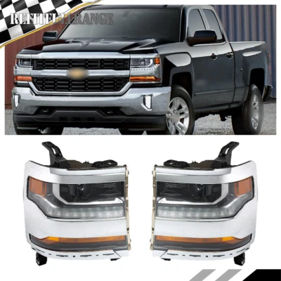 Par de faros LED hid/xenón con LED DRL para Chevy Silverado 1500 2016 2017 2018 Foto 1 de 4