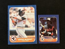 1986 Fleer Eddie Murray #282 + Mini #58 Baltimore Orioles Baseball Cards Sharp