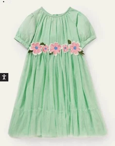 NWT Mini Boden Flower Appliqué Tulle Dress - Picture 1 of 17