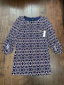 Laundry by Shelli Segal Womens Dress Size 8 Blue Red MRSP $168 NWT NEW - Picture 1 of 15