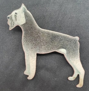 Schnauzer Dog Enamel Copper Pin Brooch - Picture 1 of 2
