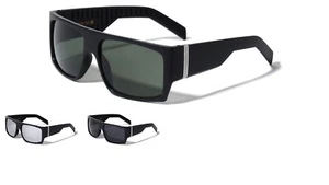 Flat Top eckige Cholo Sonnenbrille dunkel/verspiegelt/G15 schwarz OG LOC Gangster P174 - Bild 1 von 9