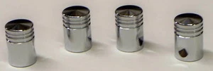 Chrome Piston Valve stem caps Chevy Ford Mopar Rat rod - Imagen 1 de 1