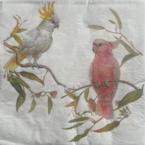 20 Cockatoo Bird Paper Napkins 3ply wedding Luncheon Party Serviette 33x33cm - Picture 1 of 4